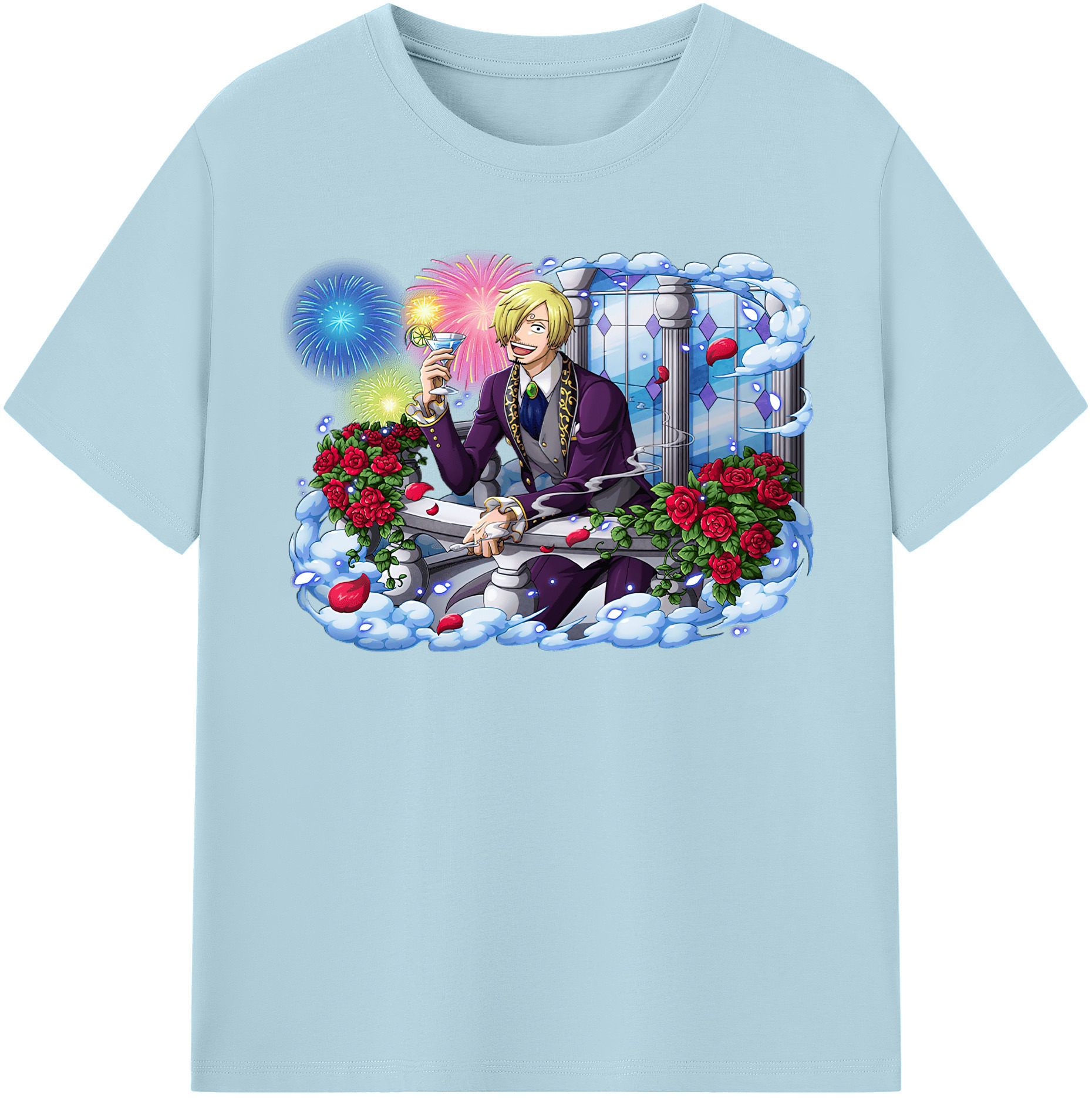 ワンピース サンジ ONE PIECE Sanji 綿100％半袖Tシャツ（フロントプリント）